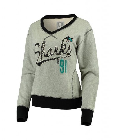 Women's Gray San Jose Sharks Nideau V-Neck Pullover Sweatshirt Gray $42.00 Sweatshirts