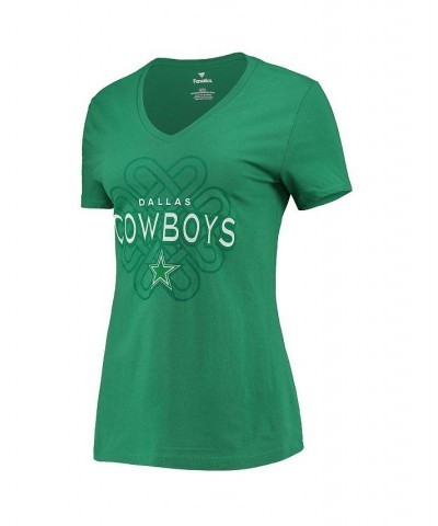 Women's Branded Kelly Green Dallas Cowboys Celtic Knot Logo V-Neck T-shirt Kelly Green $22.03 Tops