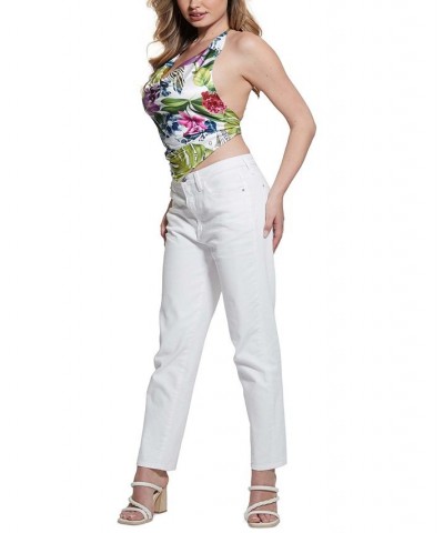 Women's Sleeveless Open-Back Floral-Print Bushra Top Island Fancy $37.26 Tops