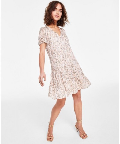 INC Printed Tiered-Skirt Shift Dress Inc White Combo $49.05 Dresses