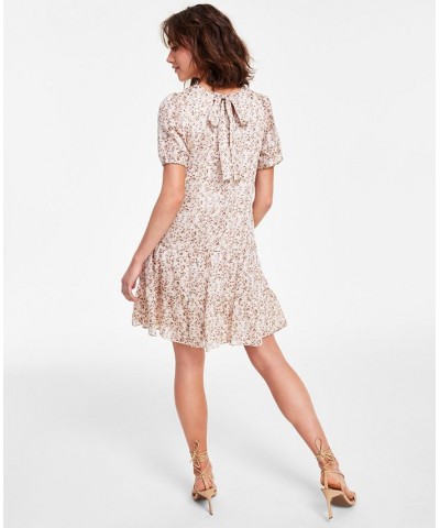 INC Printed Tiered-Skirt Shift Dress Inc White Combo $49.05 Dresses