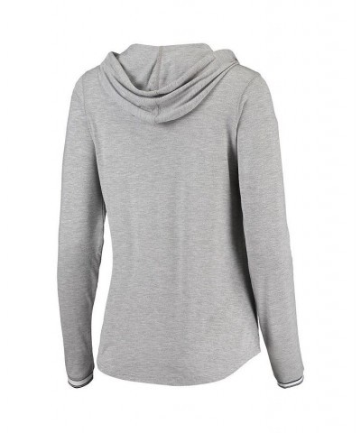 Women's Heathered Gray Chicago Bears Warm-Up Tri-Blend Hoodie Long Sleeve V-Neck T-shirt Heathered Gray $30.10 Tops