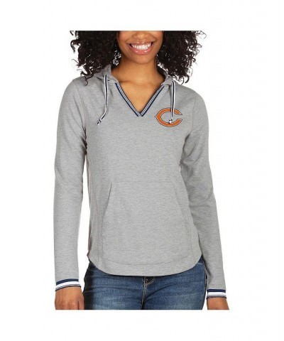 Women's Heathered Gray Chicago Bears Warm-Up Tri-Blend Hoodie Long Sleeve V-Neck T-shirt Heathered Gray $30.10 Tops