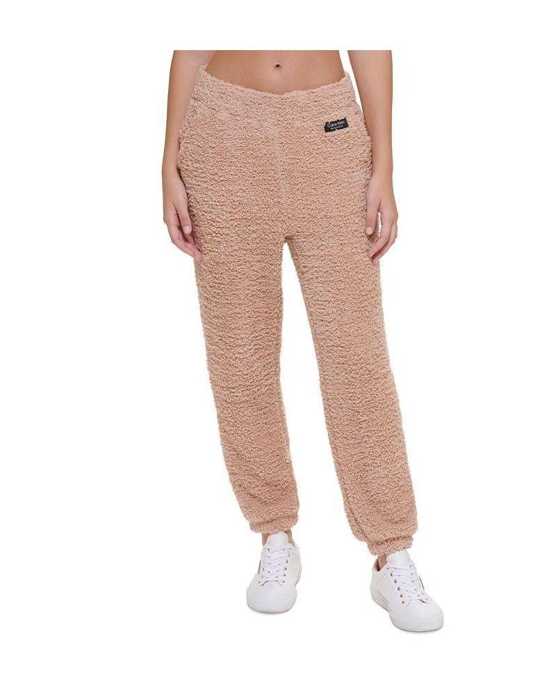Women's Shaggy Knit Pull-On Jogging Pants Tan/Beige $29.35 Pants