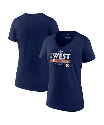 Women's Branded Navy Houston Astros 2022 AL West Division Champions Locker Room V-neck T-shirt Navy $27.49 Tops