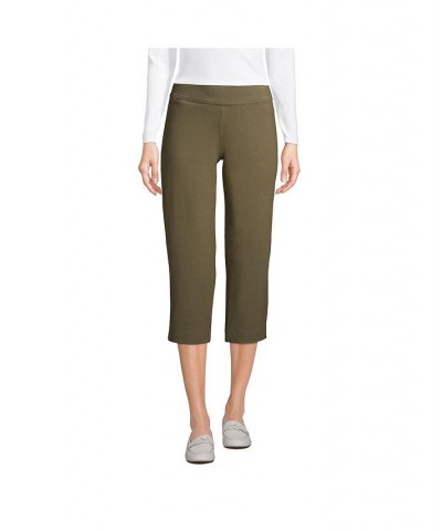 Women's Tall Starfish Mid Rise Elastic Waist Pull On Crop Pants Forest moss $34.42 Pants