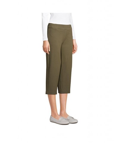 Women's Tall Starfish Mid Rise Elastic Waist Pull On Crop Pants Forest moss $34.42 Pants