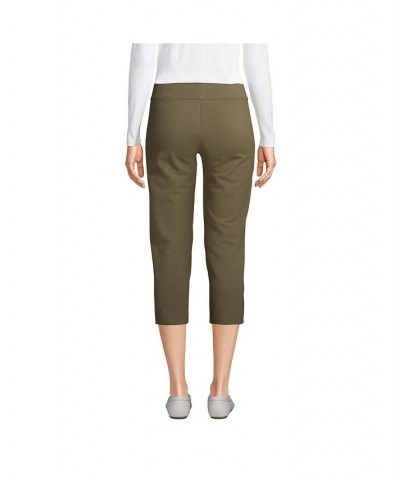 Women's Tall Starfish Mid Rise Elastic Waist Pull On Crop Pants Forest moss $34.42 Pants