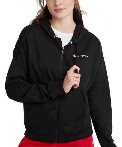 Women's Powerblend Fleece Full-Zip Hoodie Black $30.25 Sweatshirts