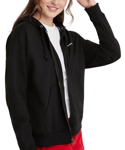 Women's Powerblend Fleece Full-Zip Hoodie Black $30.25 Sweatshirts