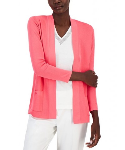 Malibu Open-Front Cardigan Pink $54.45 Sweaters