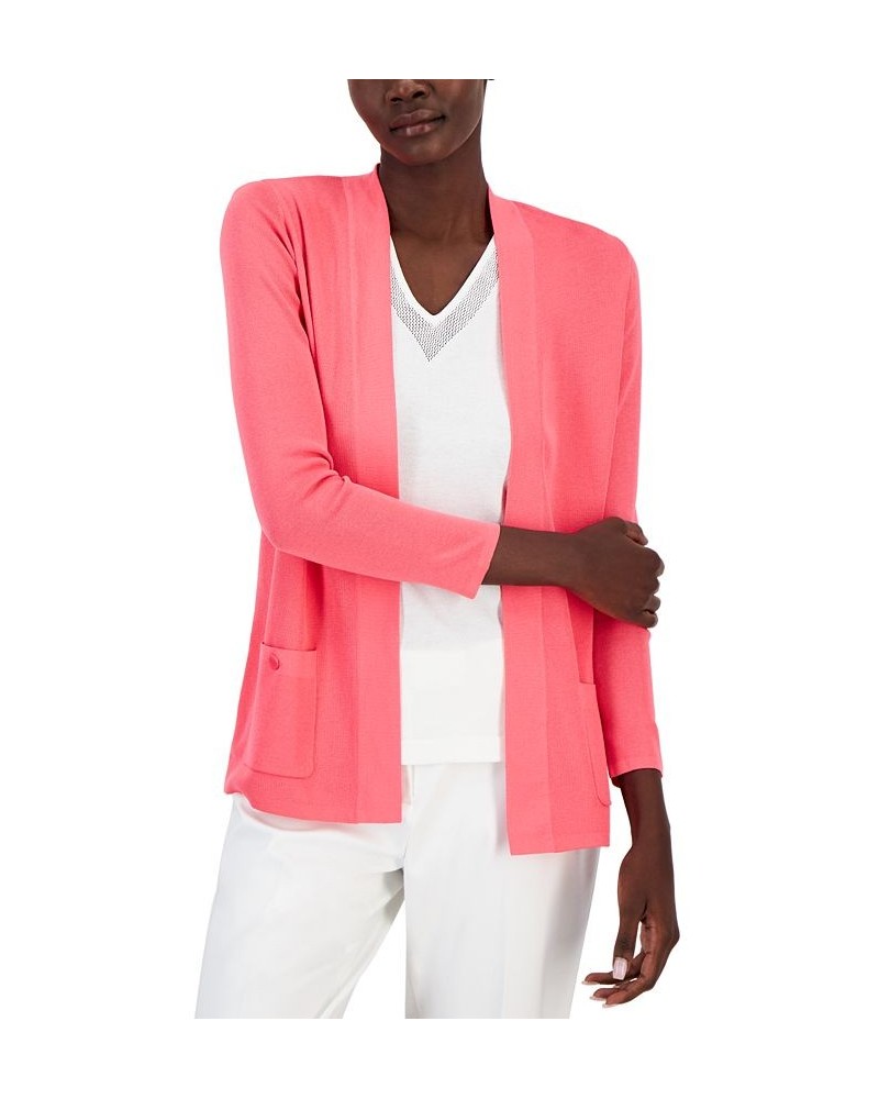 Malibu Open-Front Cardigan Pink $54.45 Sweaters