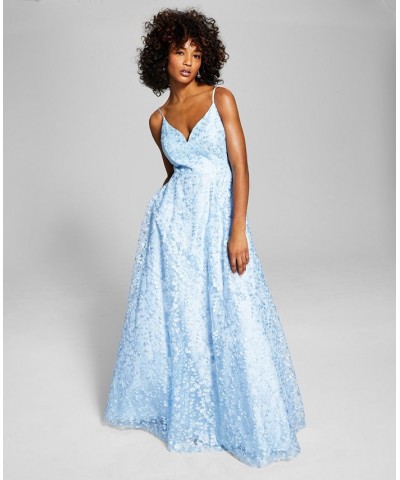 Juniors' Embellished Ballgown Blue $87.78 Dresses