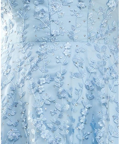 Juniors' Embellished Ballgown Blue $87.78 Dresses