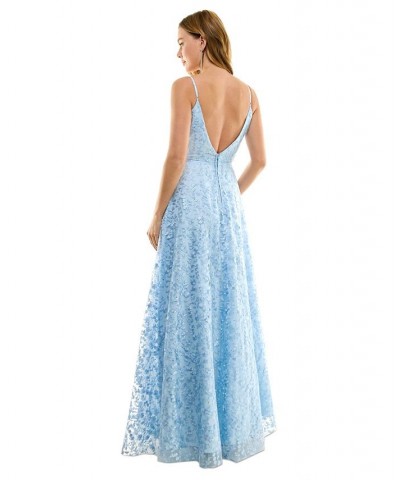 Juniors' Embellished Ballgown Blue $87.78 Dresses