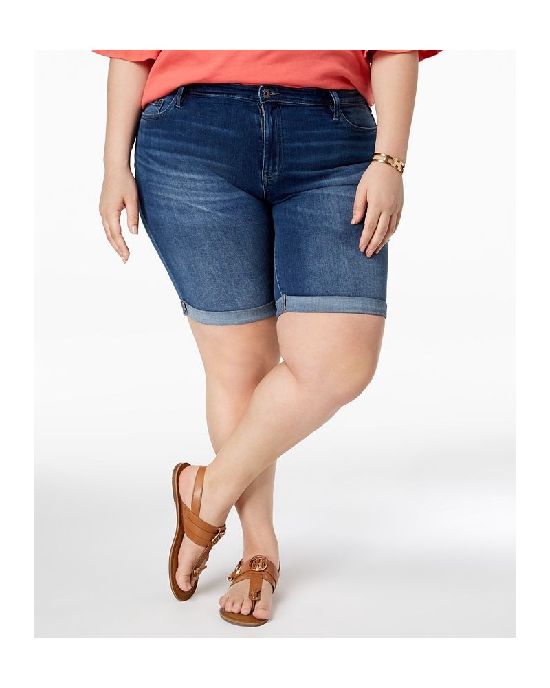 TH Flex Plus Size Cuffed Denim Shorts Ink $26.85 Shorts