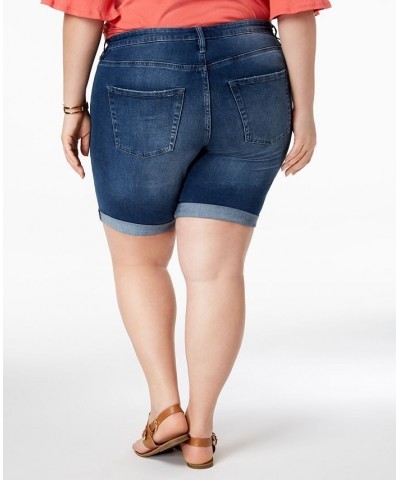 TH Flex Plus Size Cuffed Denim Shorts Ink $26.85 Shorts