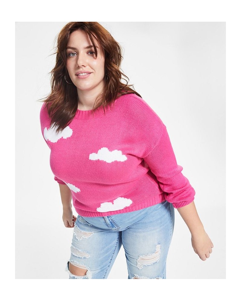 Plus Size Dropped-Shoulder Cloud Sweater Carmine Rose $13.58 Sweaters