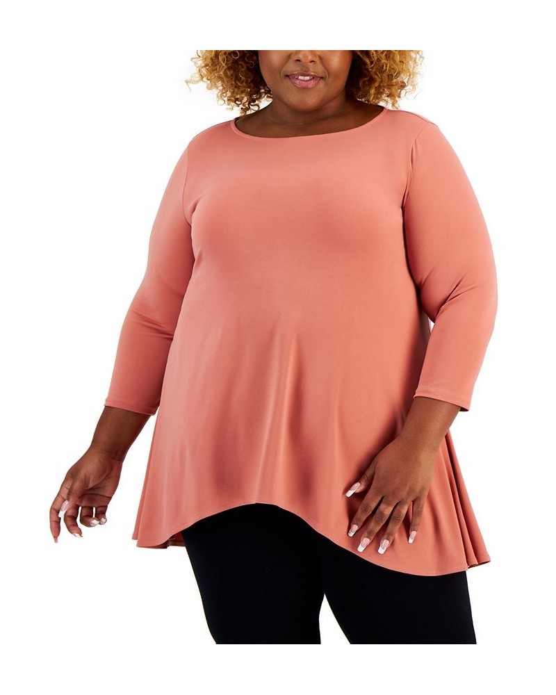 Plus Size Solid Swing Top Sargasso Sea $17.89 Tops