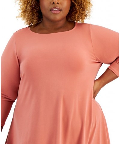 Plus Size Solid Swing Top Sargasso Sea $17.89 Tops