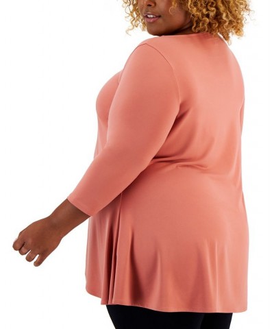 Plus Size Solid Swing Top Sargasso Sea $17.89 Tops