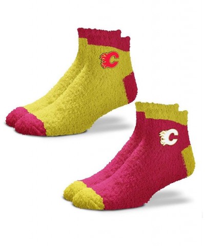 Women's Calgary Flames 2-Pack Team Sleep Soft Socks Red $15.68 Socks