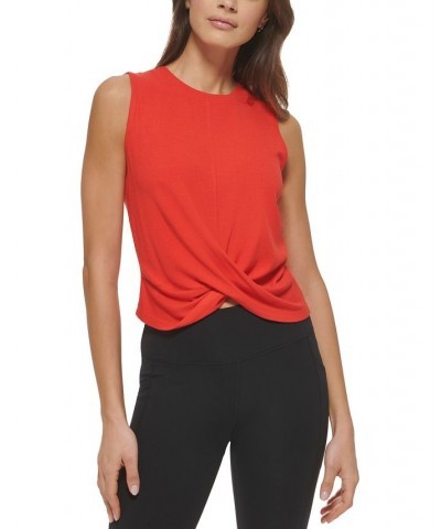 Women's Rib-Knit Twist-Hem Tank Hibiscus $24.75 Tops