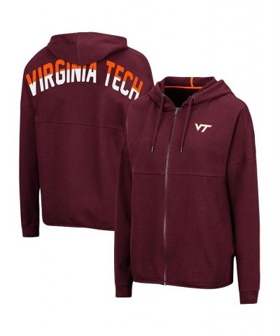 Women's Maroon Virginia Tech Hokies 2-Hit Full-Zip Hoodie Maroon $35.09 Sweatshirts