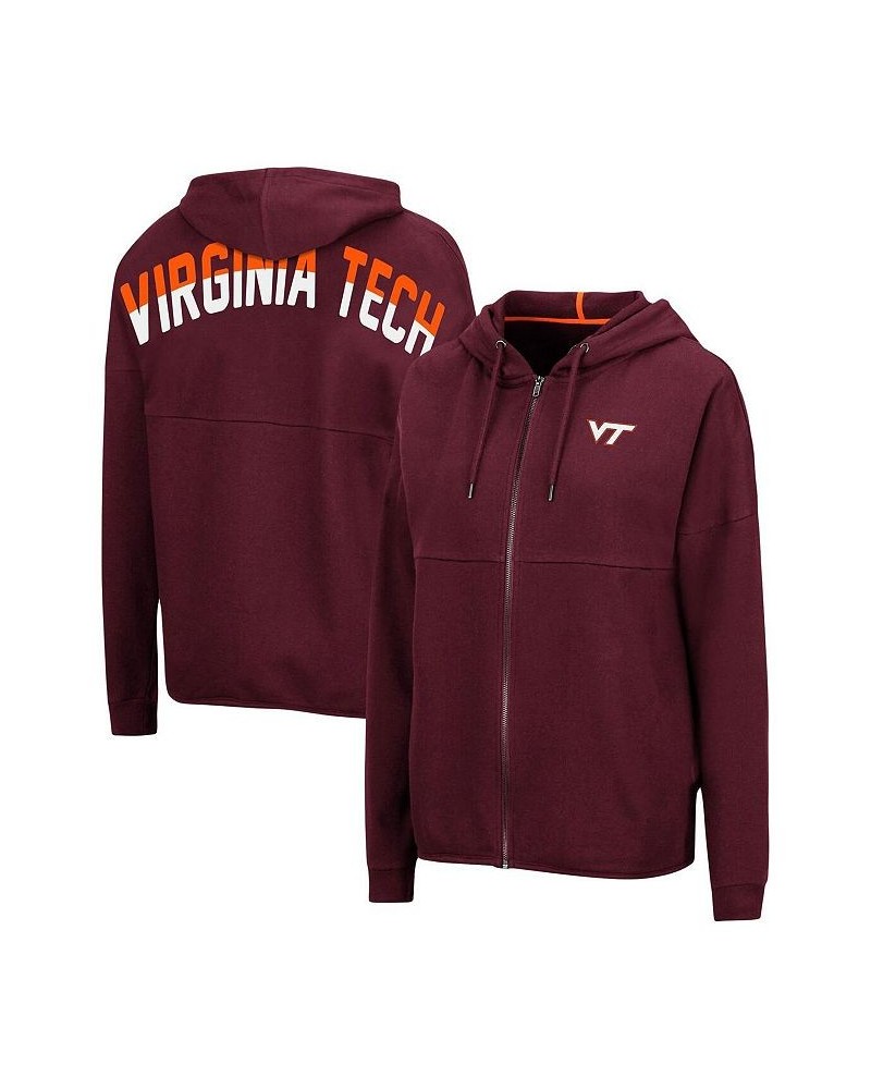 Women's Maroon Virginia Tech Hokies 2-Hit Full-Zip Hoodie Maroon $35.09 Sweatshirts