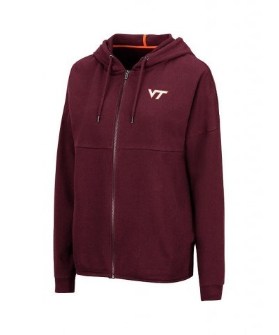 Women's Maroon Virginia Tech Hokies 2-Hit Full-Zip Hoodie Maroon $35.09 Sweatshirts