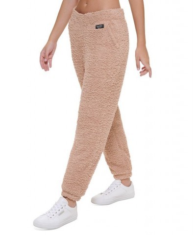 Women's Shaggy Knit Pull-On Jogging Pants Tan/Beige $29.35 Pants