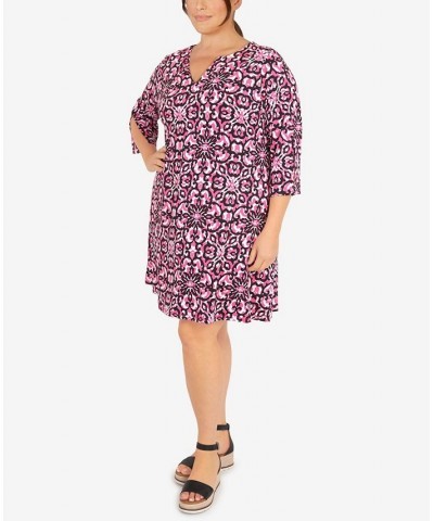 Plus Size Floral Dress Fuchsia Multi $42.12 Dresses