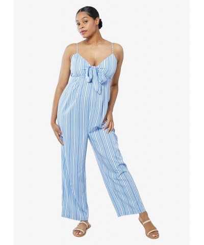 Women's Maternity Tie Front Jumpsuit Small Cabana Stripe $47.20 Pants