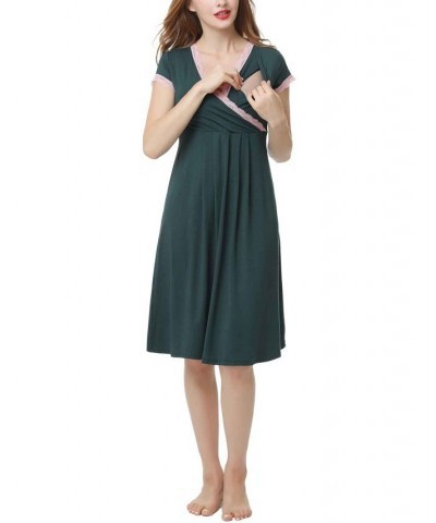 Kimi & Kai Jenny Maternity Nursing Night Gown Gray $26.46 Sleepwear