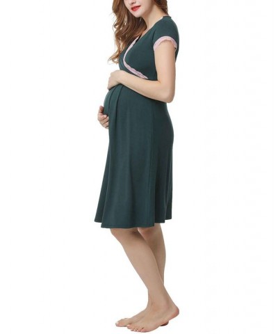 Kimi & Kai Jenny Maternity Nursing Night Gown Gray $26.46 Sleepwear