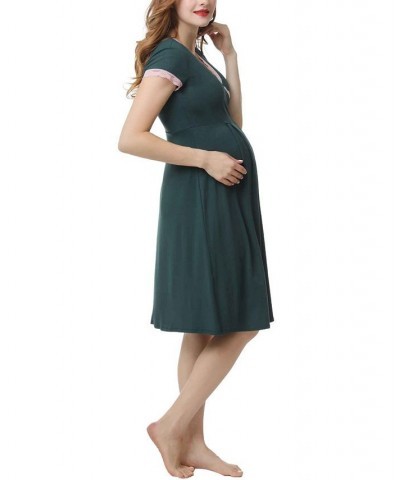 Kimi & Kai Jenny Maternity Nursing Night Gown Gray $26.46 Sleepwear