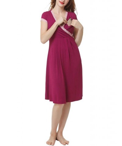 Kimi & Kai Jenny Maternity Nursing Night Gown Gray $26.46 Sleepwear