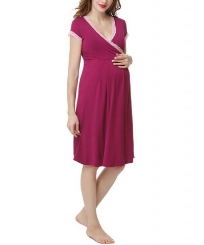 Kimi & Kai Jenny Maternity Nursing Night Gown Gray $26.46 Sleepwear