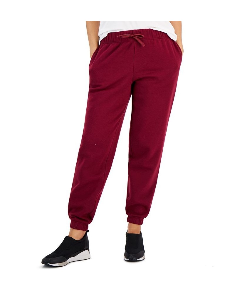 Petite Fleece Jogger Pants Red $13.86 Pants