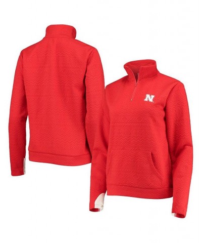 Women's Scarlet Nebraska Huskers Embossed Quarter-Zip Jacket Scarlet $27.95 Jackets