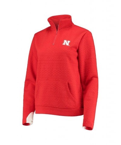 Women's Scarlet Nebraska Huskers Embossed Quarter-Zip Jacket Scarlet $27.95 Jackets