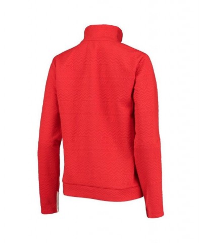 Women's Scarlet Nebraska Huskers Embossed Quarter-Zip Jacket Scarlet $27.95 Jackets