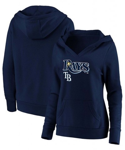 Plus Size Navy Tampa Bay Rays Core Team Lockup V-Neck Pullover Hoodie Navy $36.00 Sweatshirts