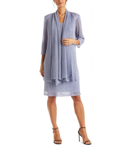 Petite Crinkle-Knit Dress & Jacket Periwinkle $55.47 Dresses