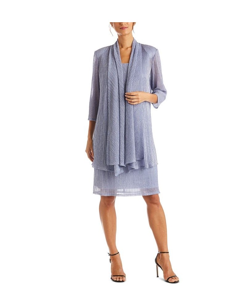 Petite Crinkle-Knit Dress & Jacket Periwinkle $55.47 Dresses