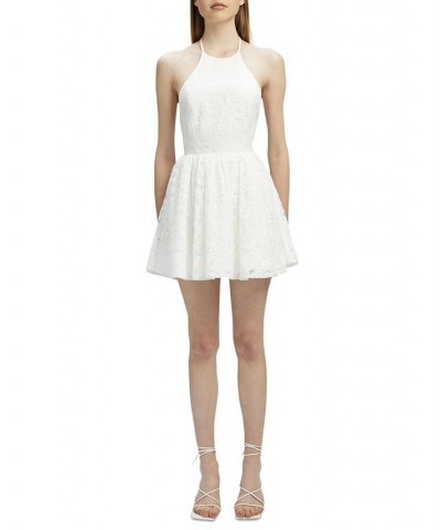 Women's Teo Lace Open-Back Halter Dress Orchid White $49.29 Dresses