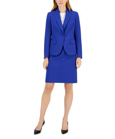Executive Collection Single-Button A-Line Skirt Suit Royal Sapphire $112.50 Suits