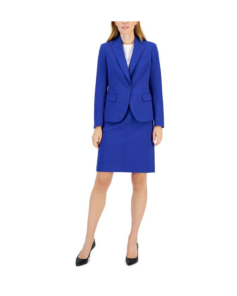 Executive Collection Single-Button A-Line Skirt Suit Royal Sapphire $112.50 Suits