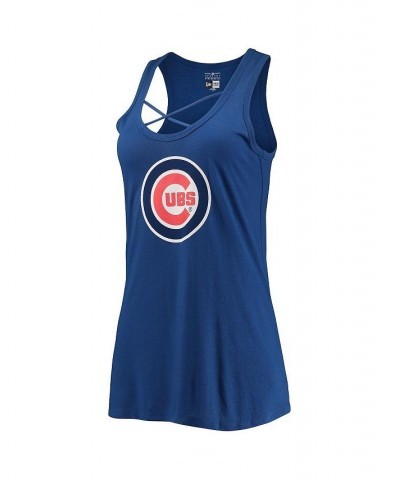 Women's Royal Chicago Cubs Front Strap Tank Top Royal $25.79 Tops