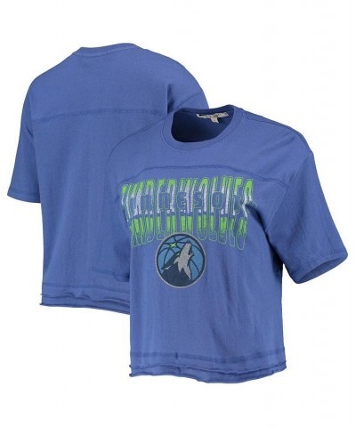 Women's Blue Minnesota Timberwolves Gradient Crop Top Blue $24.29 Tops